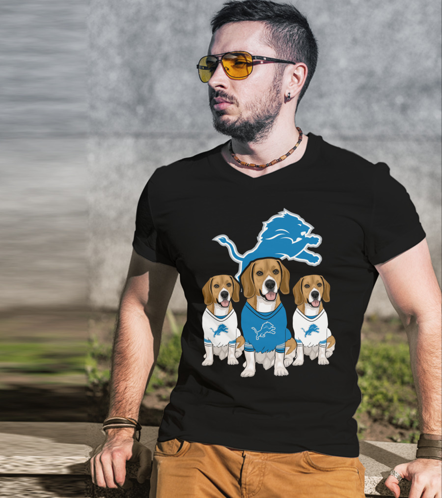 Detroit Lions Beagles T-Shirt