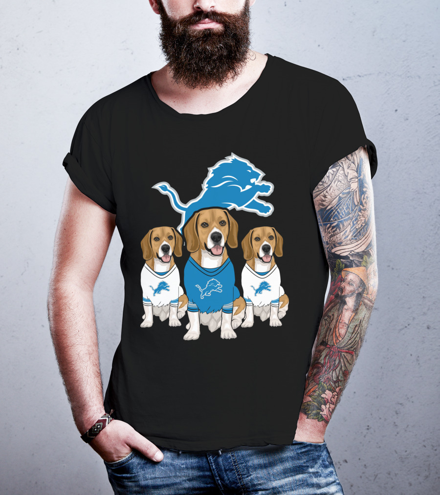 Detroit Lions Beagles T-Shirt