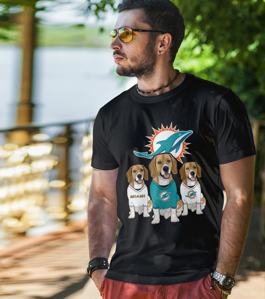 Miami Dolphins Beagle Trio T-Shirt