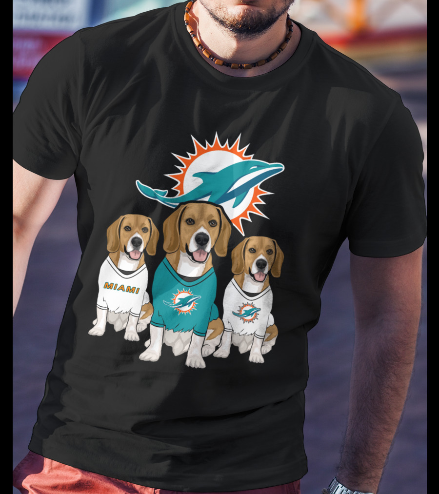 Miami Dolphins Beagle Trio T-Shirt