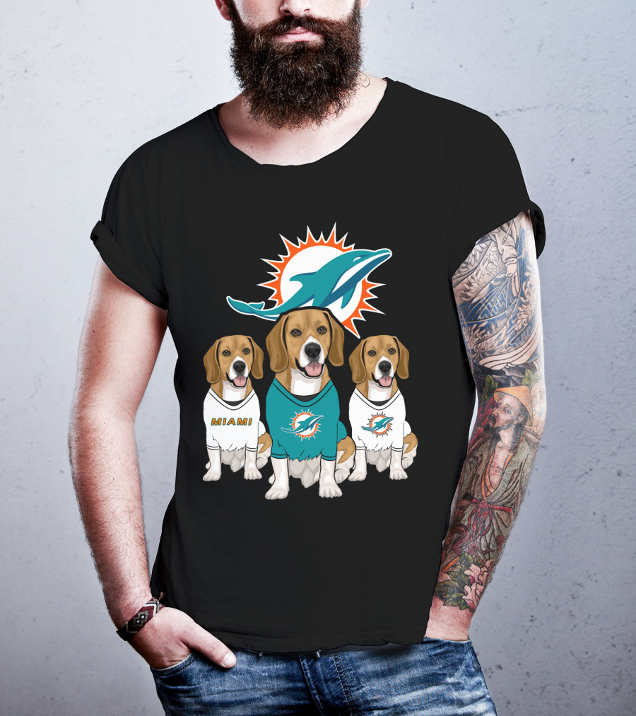 Miami Dolphins Beagle Trio T-Shirt