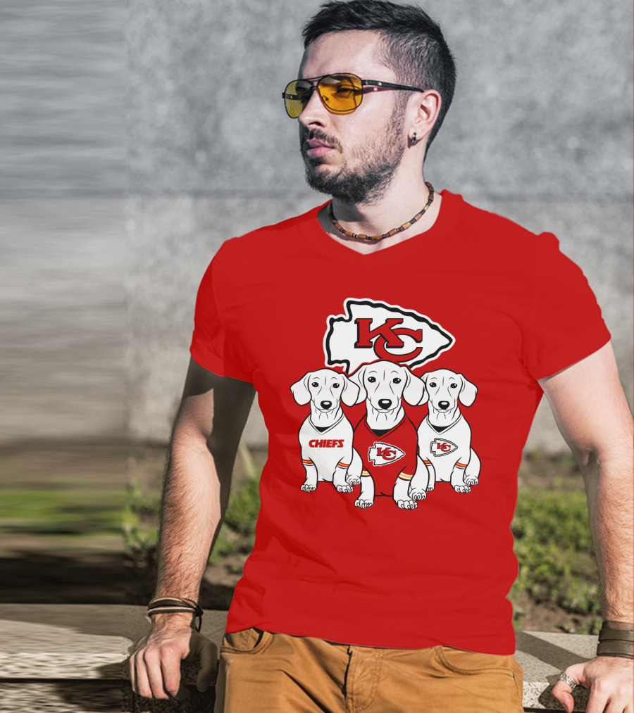 Kansas City Chiefs Dachshund Trio T-Shirt