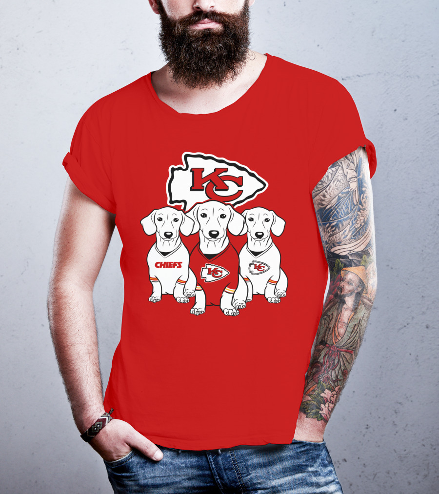 Kansas City Chiefs Dachshund Trio T-Shirt