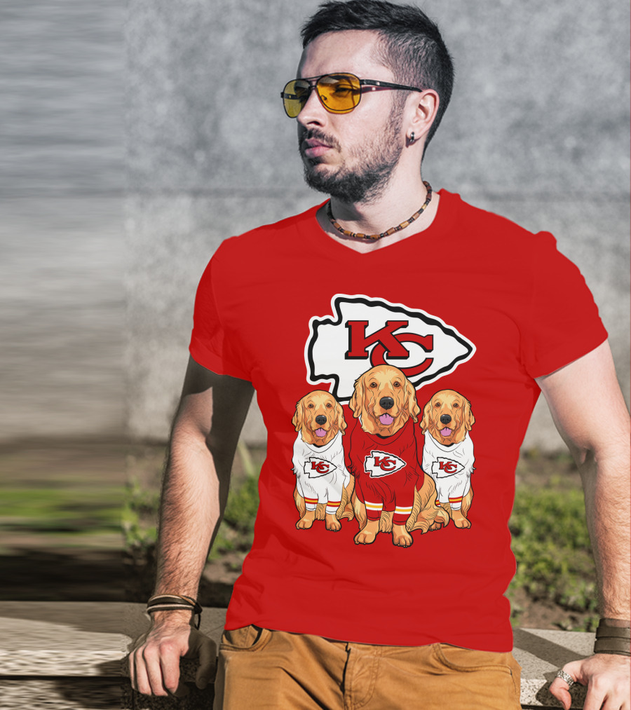 Kansas City Chiefs Golden Retrievers T-Shirt