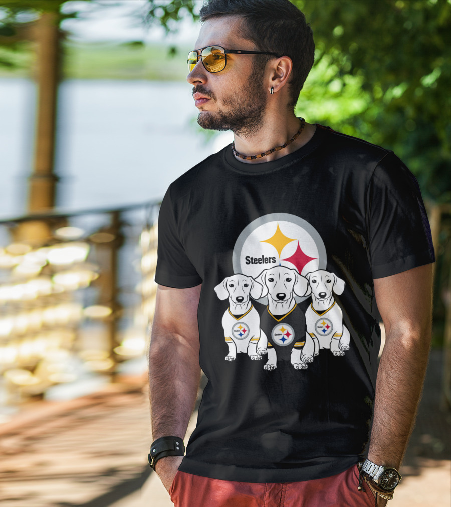 Steelers Dachshund Trio T-Shirt