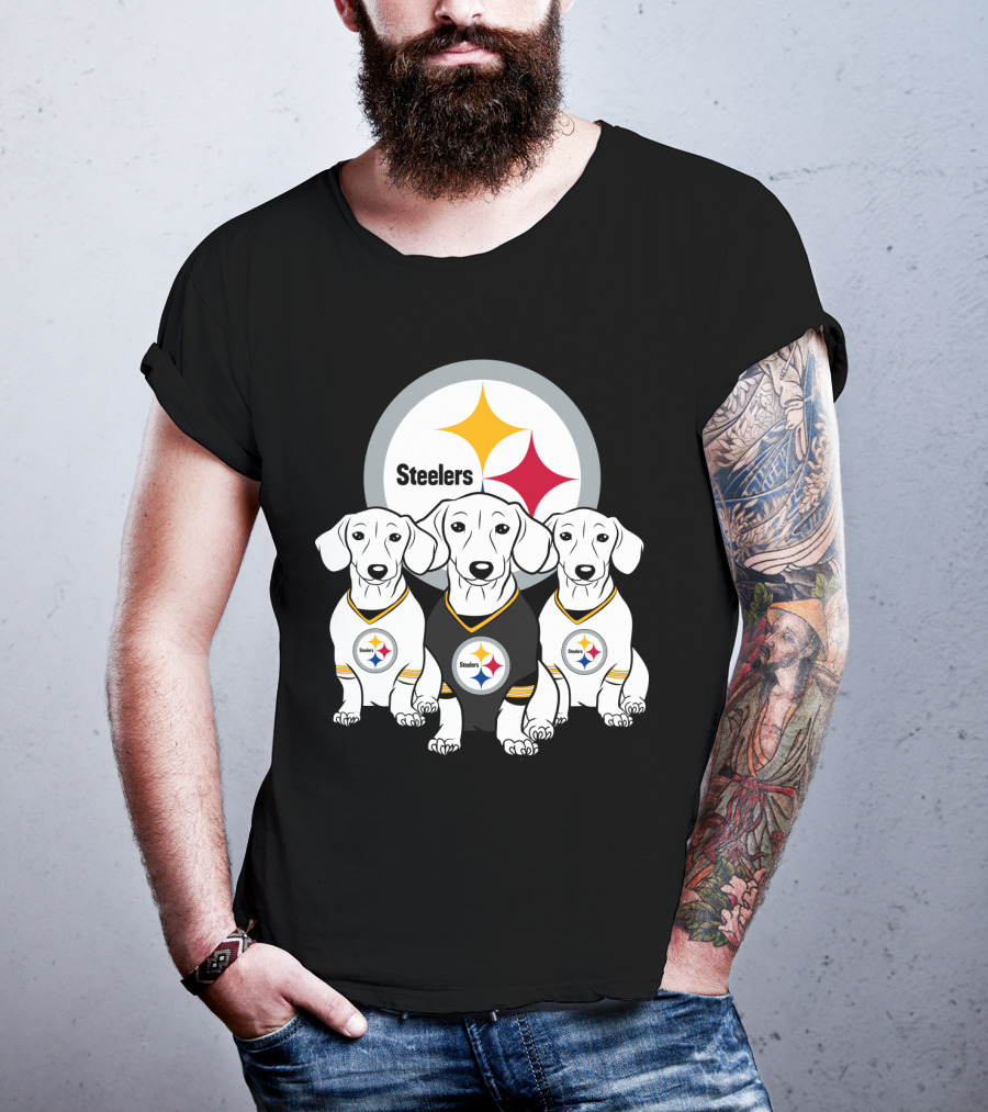 Steelers Dachshund Trio T-Shirt