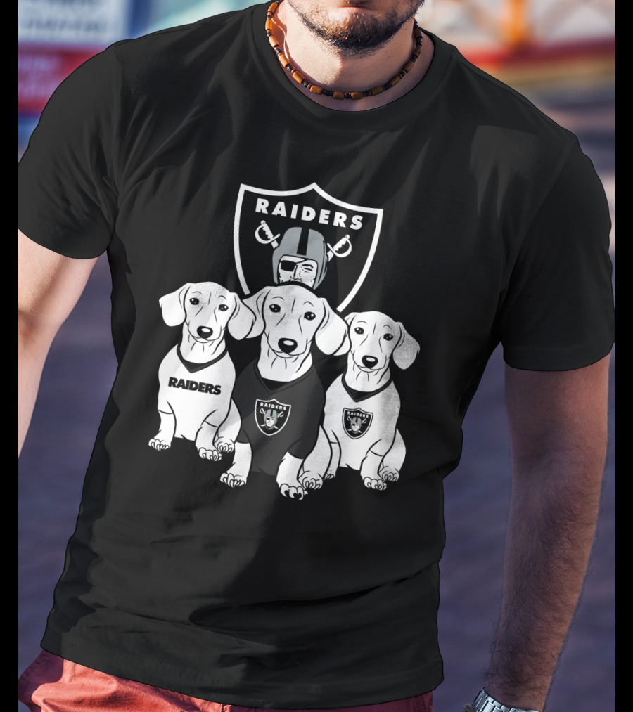 Las Vegas Raiders Dachshund Dog Trio T-Shirt