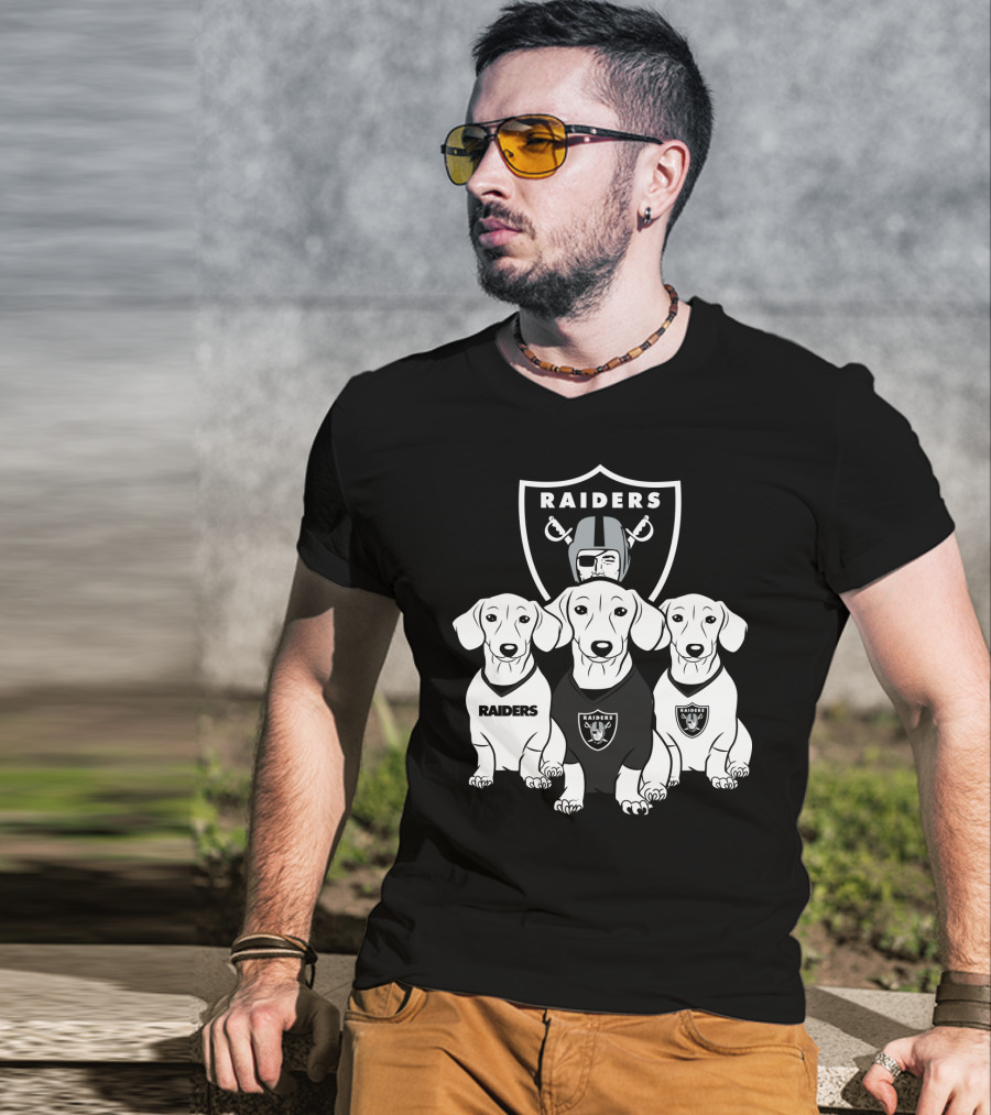 Las Vegas Raiders Dachshund Dog Trio T-Shirt