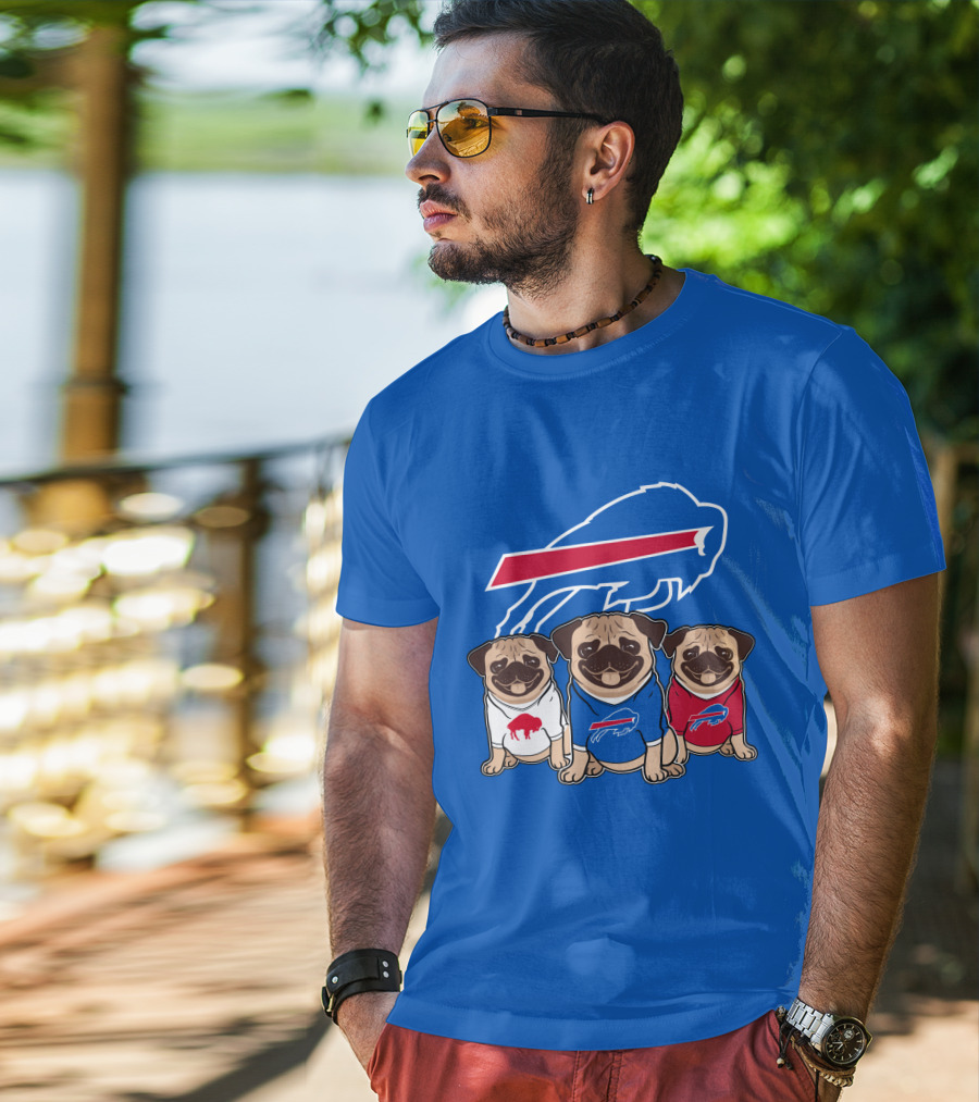 Buffalo Bills Pug Trio T-Shirt