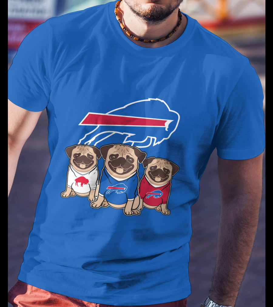 Buffalo Bills Pug Trio T-Shirt