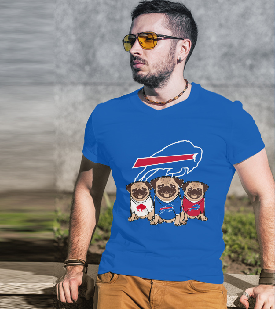 Buffalo Bills Pug Trio T-Shirt