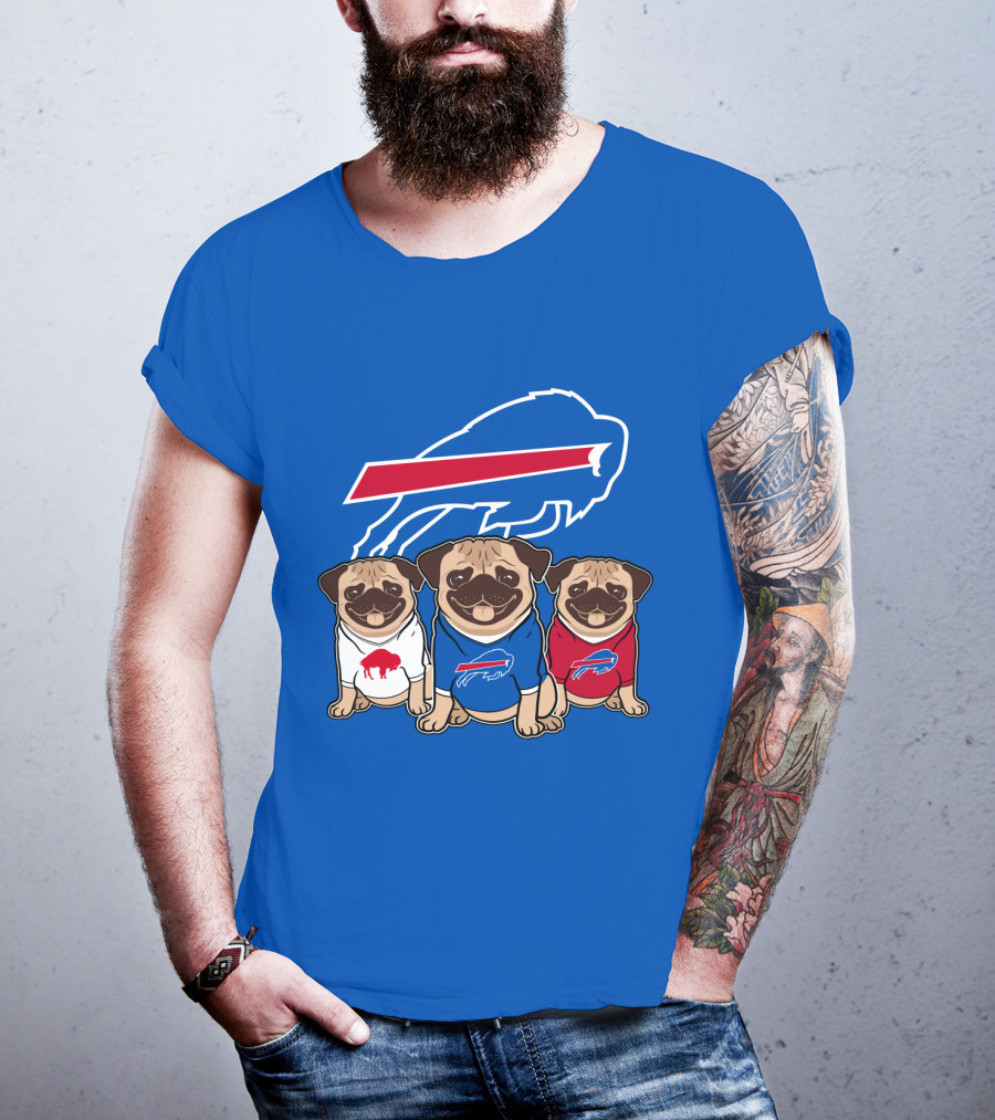 Buffalo Bills Pug Trio T-Shirt