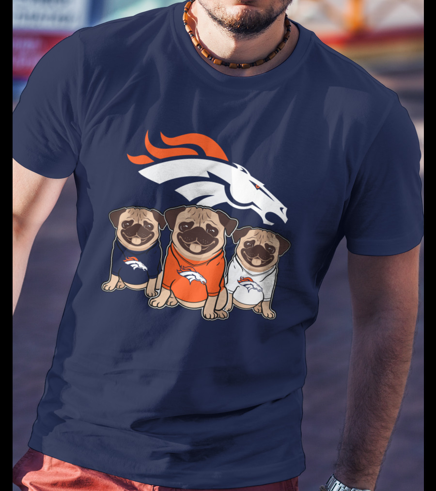 Pug Broncos Trio T-Shirt