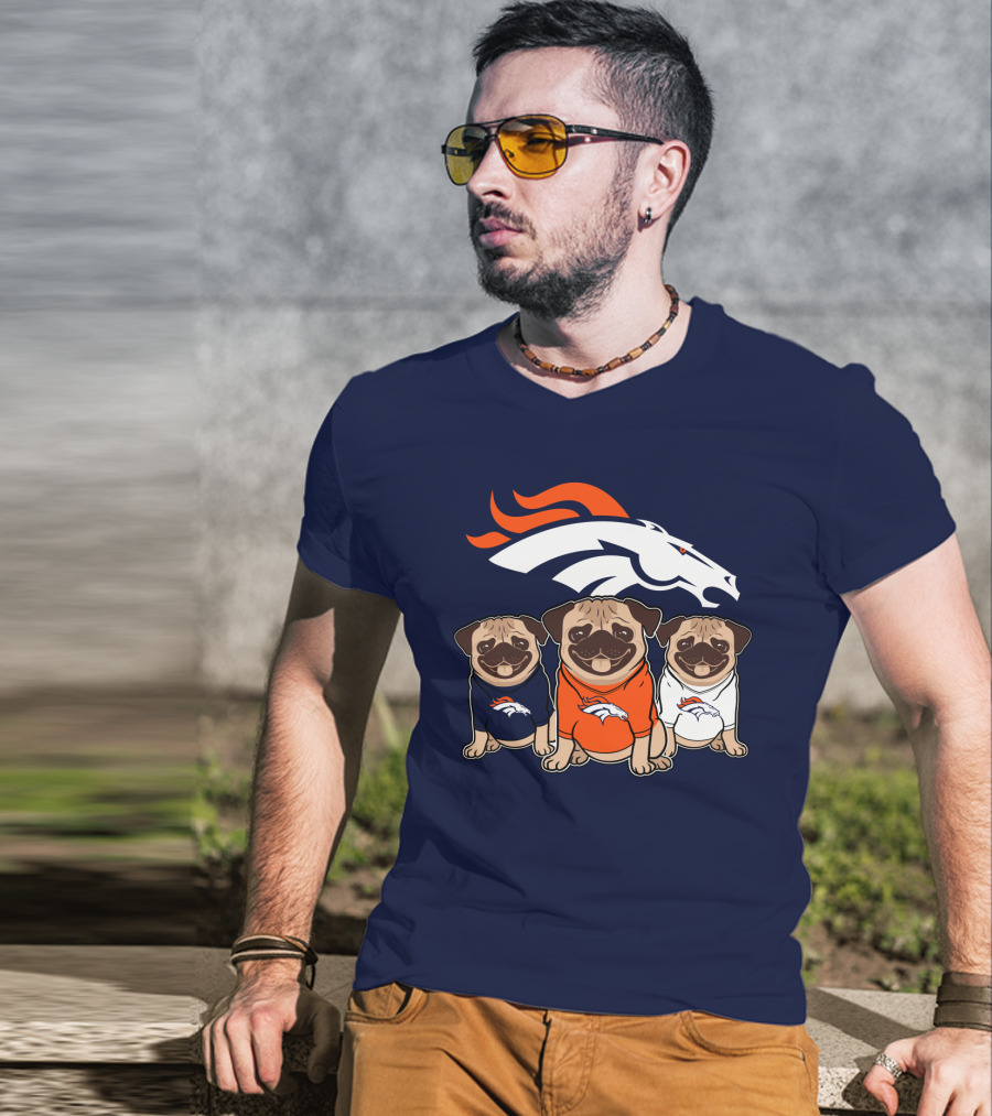Pug Broncos Trio T-Shirt