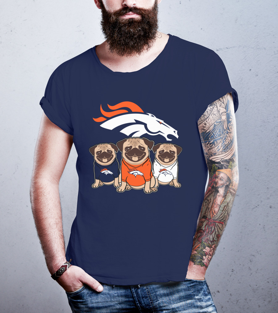 Pug Broncos Trio T-Shirt