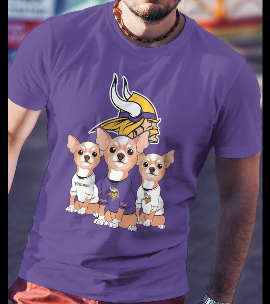 Minnesota Vikings Chihuahua Trio T-Shirt
