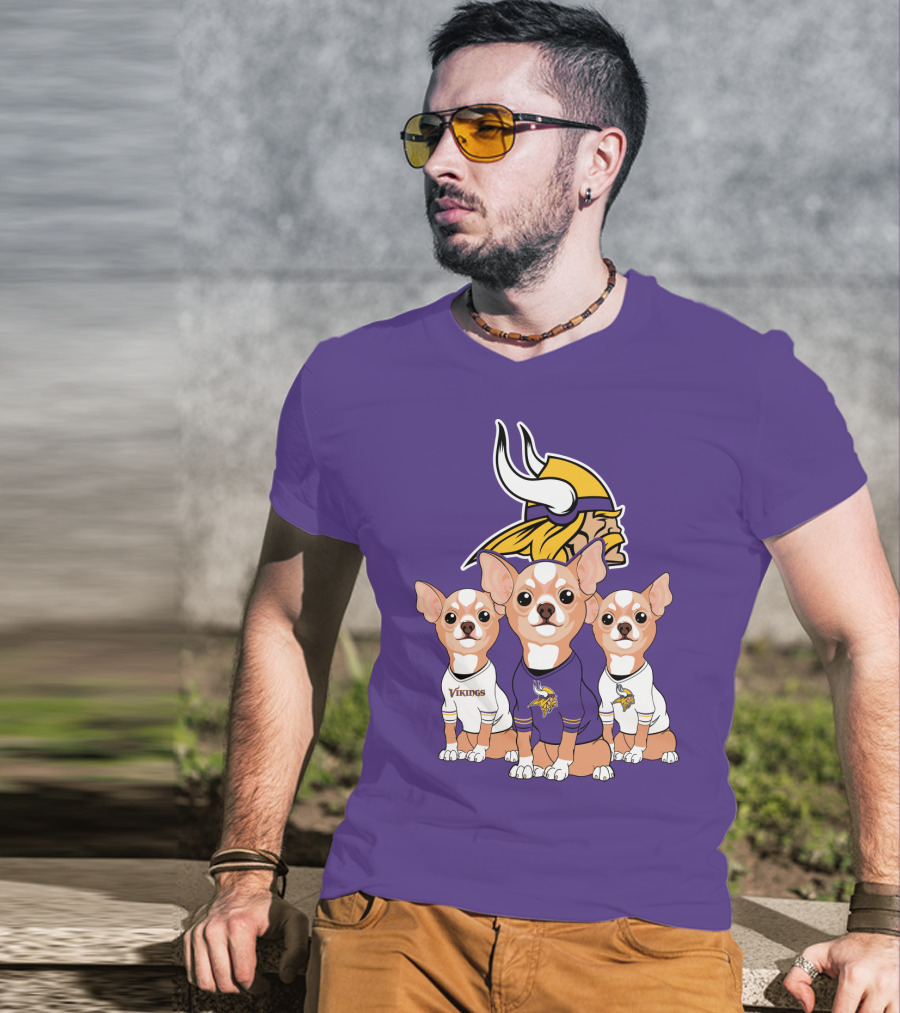 Minnesota Vikings Chihuahua Trio T-Shirt