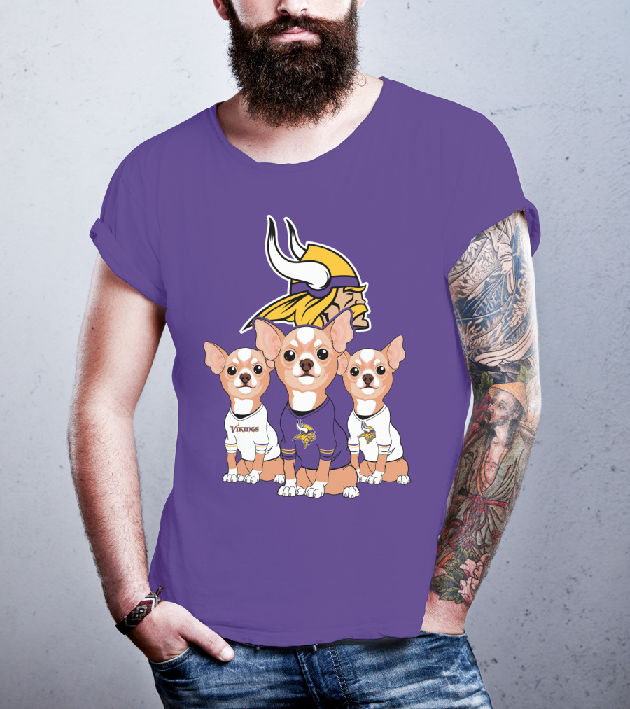 Minnesota Vikings Chihuahua Trio T-Shirt