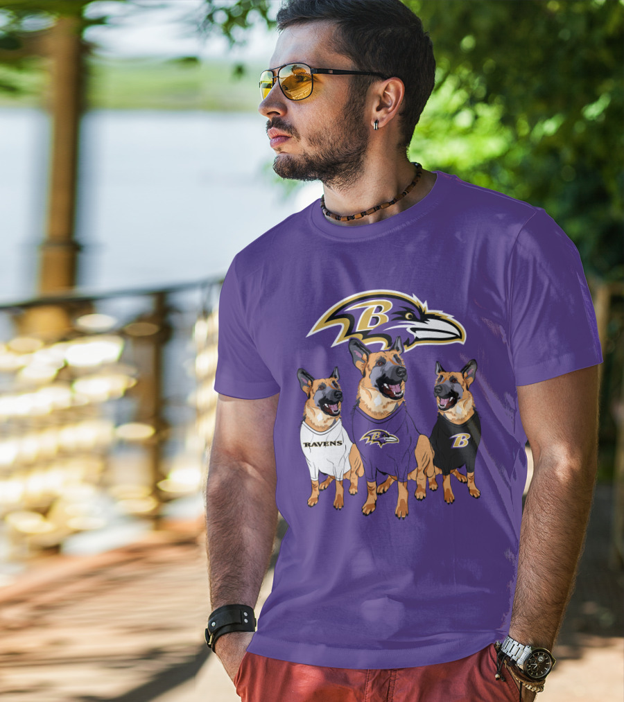 Ravens German Shepherd Trio T-Shirt
