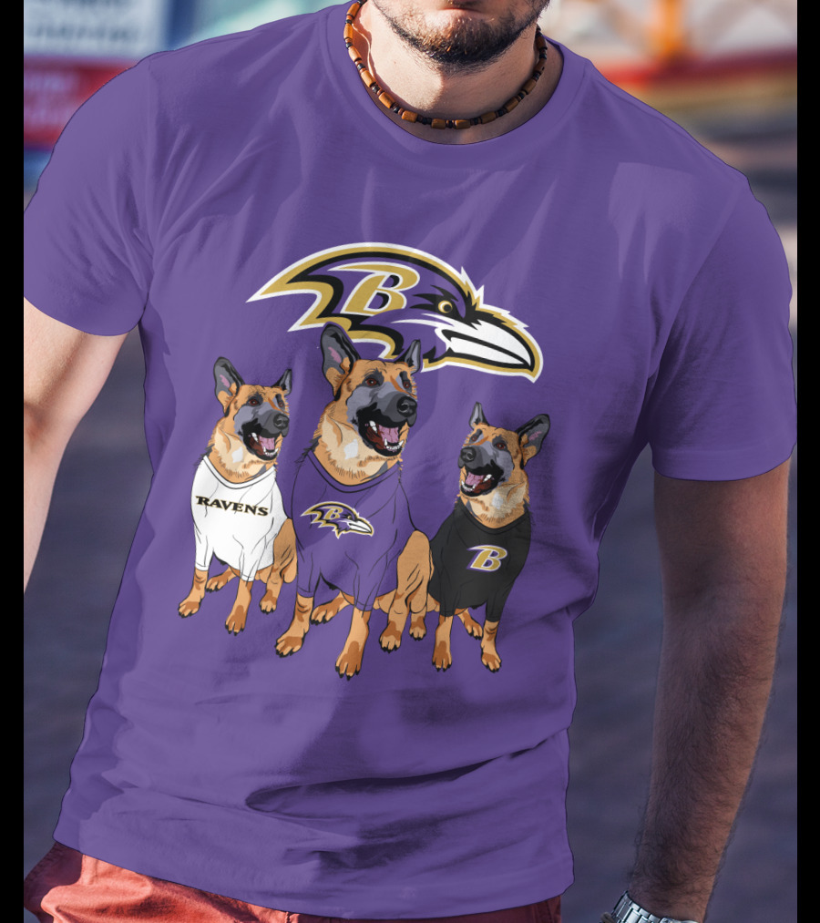 Ravens German Shepherd Trio T-Shirt