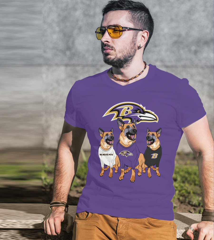 Ravens German Shepherd Trio T-Shirt