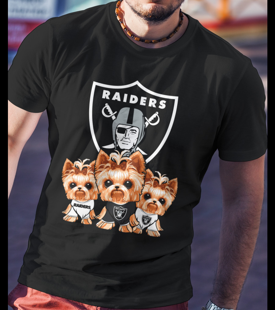 Yorkshire Terrier Dogs Las Vegas Raiders NFL Football Fa T-Shirt