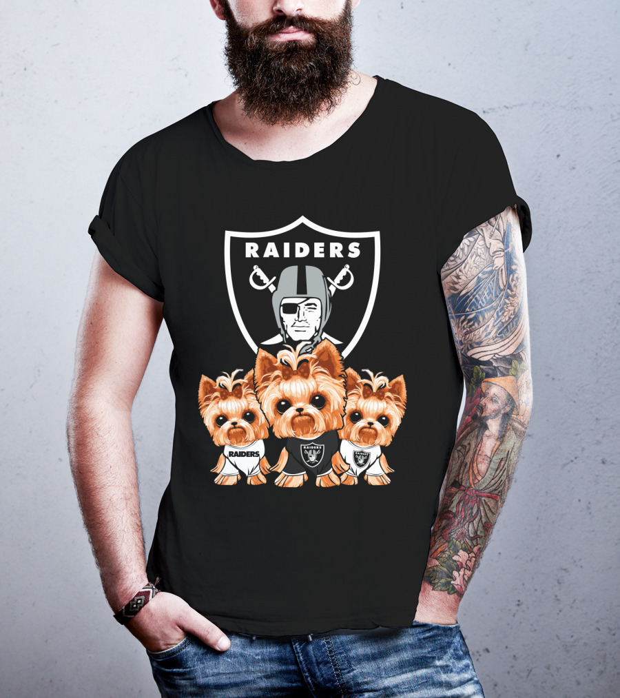 Yorkshire Terrier Dogs Las Vegas Raiders NFL Football Fa T-Shirt
