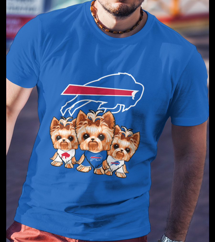 Buffalo Bills Yorkshire Terrier With Team T-Shirt