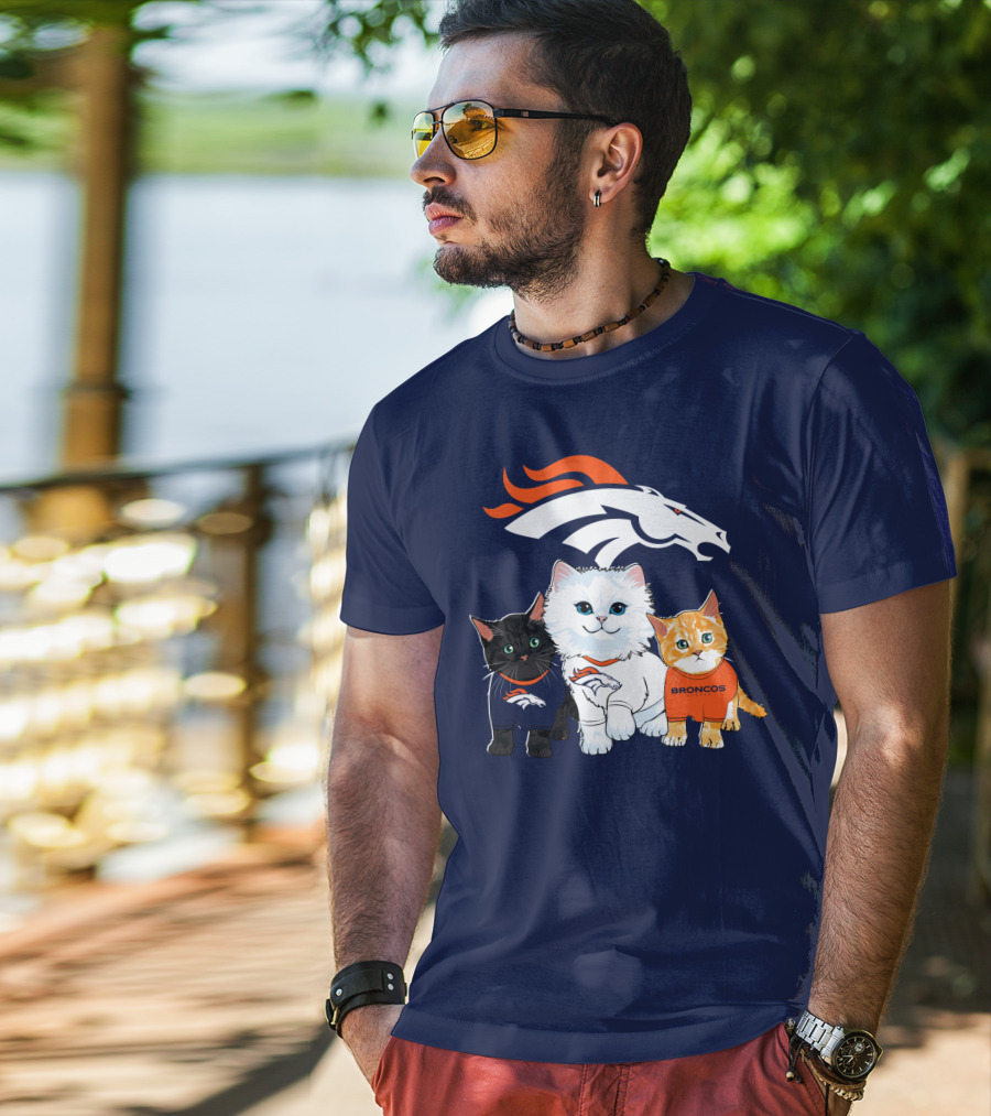 Denver Broncos Cat Trio T-Shirt