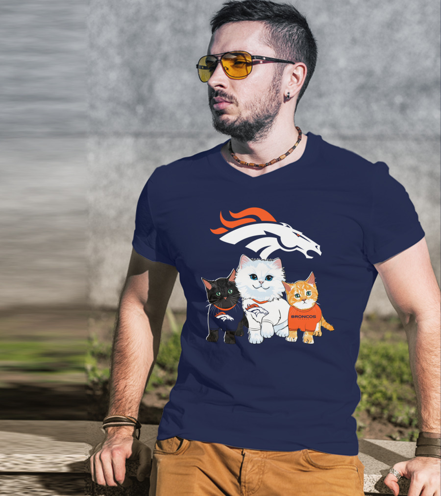 Denver Broncos Cat Trio T-Shirt