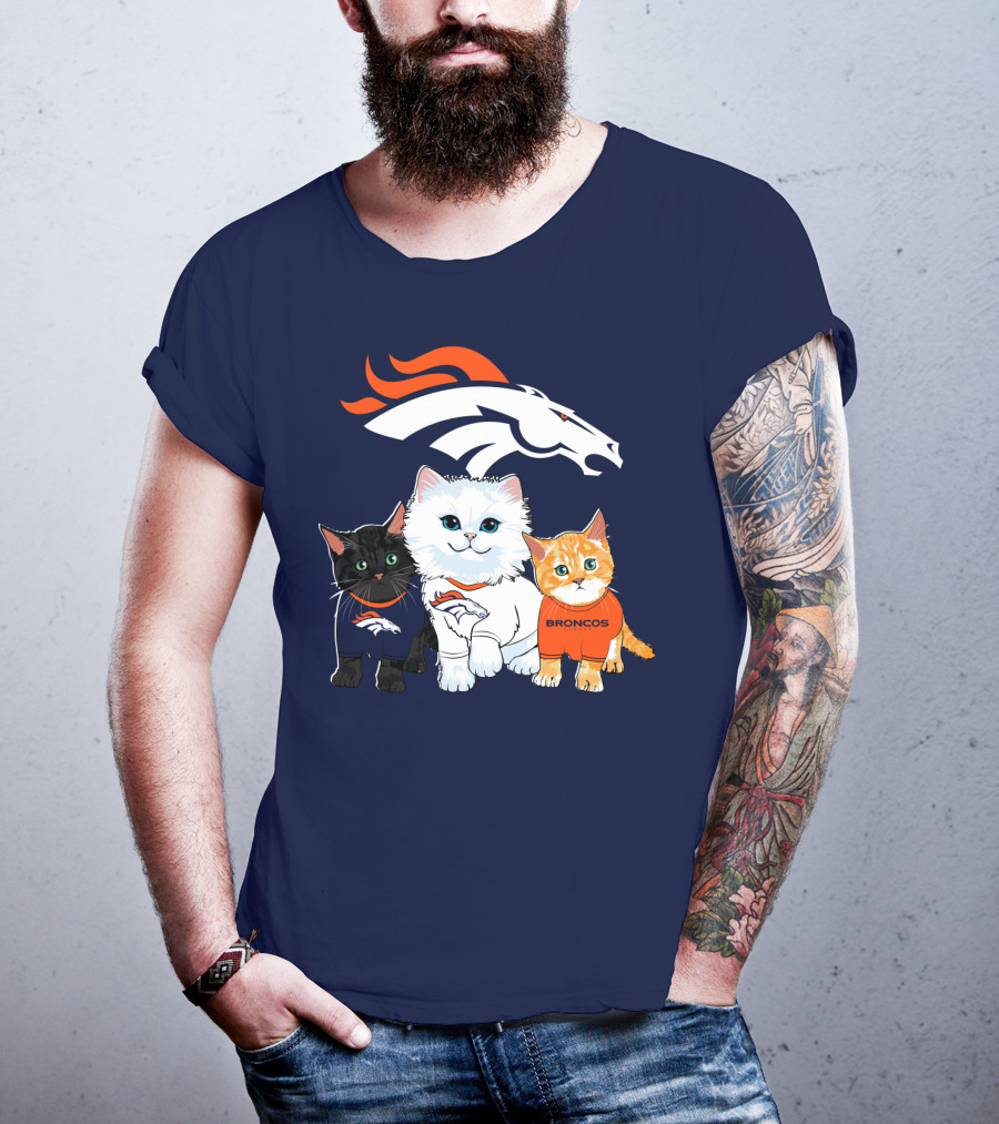 Denver Broncos Cat Trio T-Shirt
