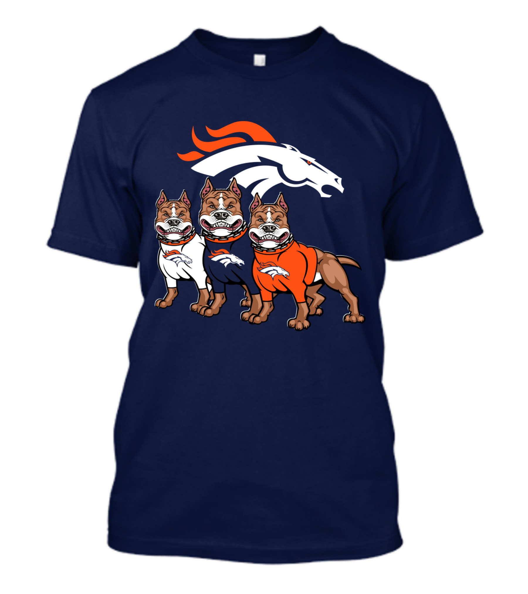 Denver Broncos With Pitbull T-Shirt