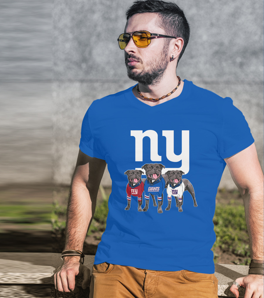 Ny Giants Pug Trio T-Shirt