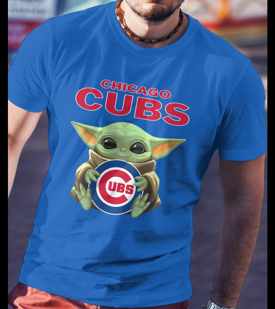 Chicago Cubs Baby Yoda Holding Cubs T-Shirt