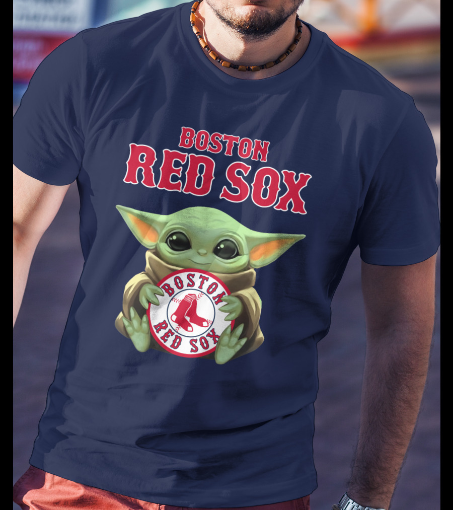 Boston Red Sox Baby Yoda Holding Baseball Team T-Shirt