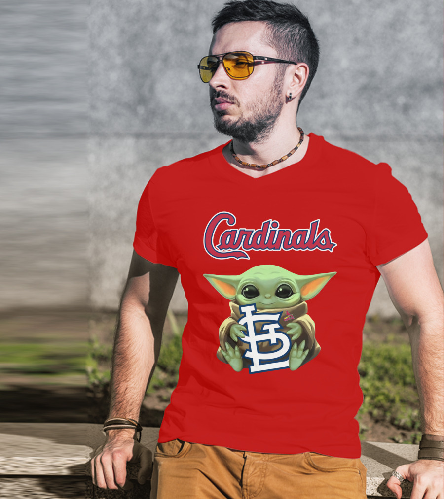 Cardinals Baby Yoda Holding St. Louis T-Shirt