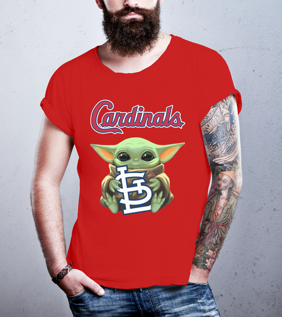 Cardinals Baby Yoda Holding St. Louis T-Shirt