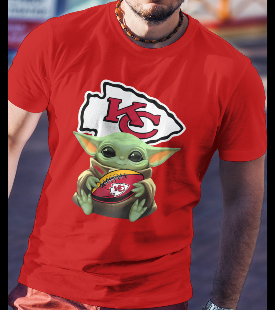 Baby Yoda Kc Chiefs Football Fan T-Shirt