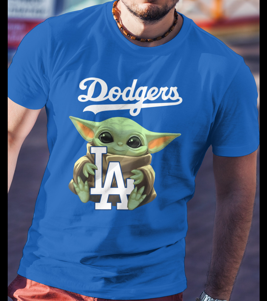 Dodgers Baby Yoda Holding La Team T-Shirt