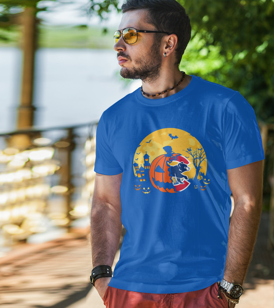 Chicago Cubs Halloween Full Moon T-Shirt