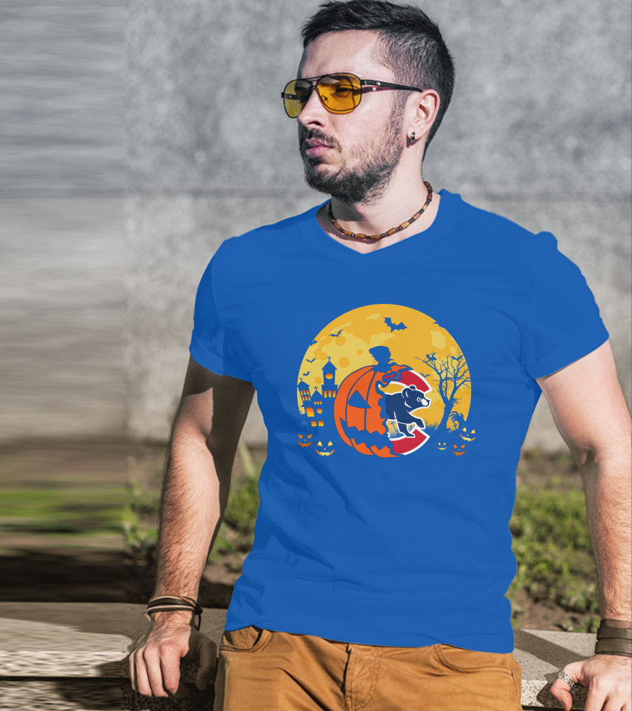 Chicago Cubs Halloween Full Moon T-Shirt