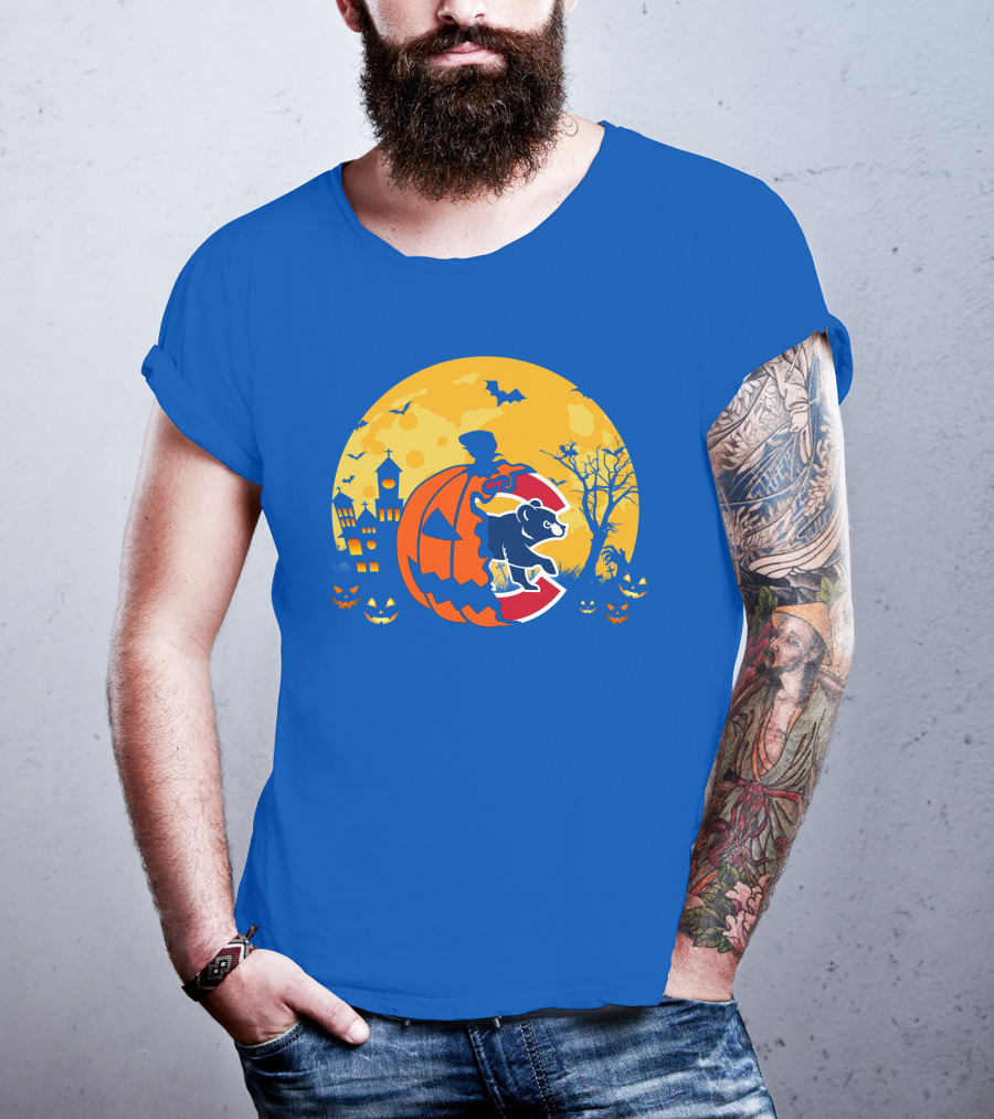 Chicago Cubs Halloween Full Moon T-Shirt