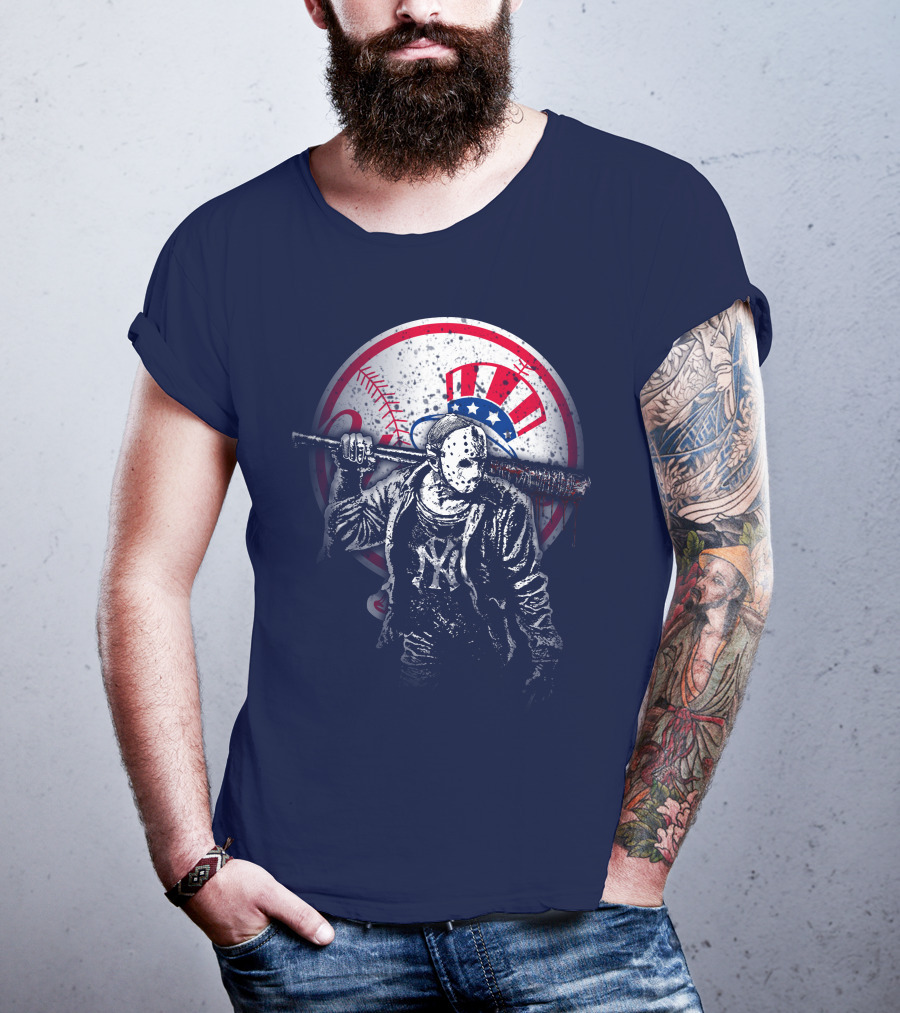New York Baseball Icon With Mask And Bat T-Shirt