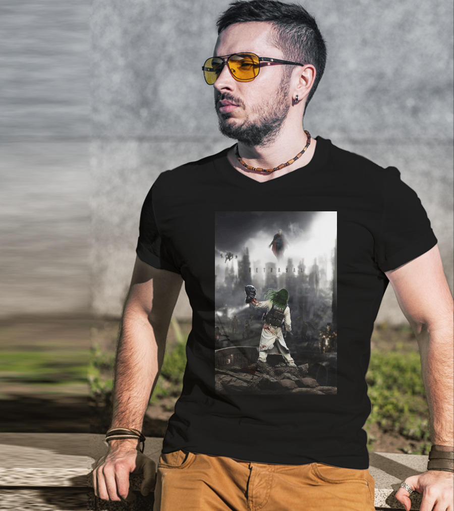 Betrayal Swat Superman Post-Apocalyptic Scene T-Shirt
