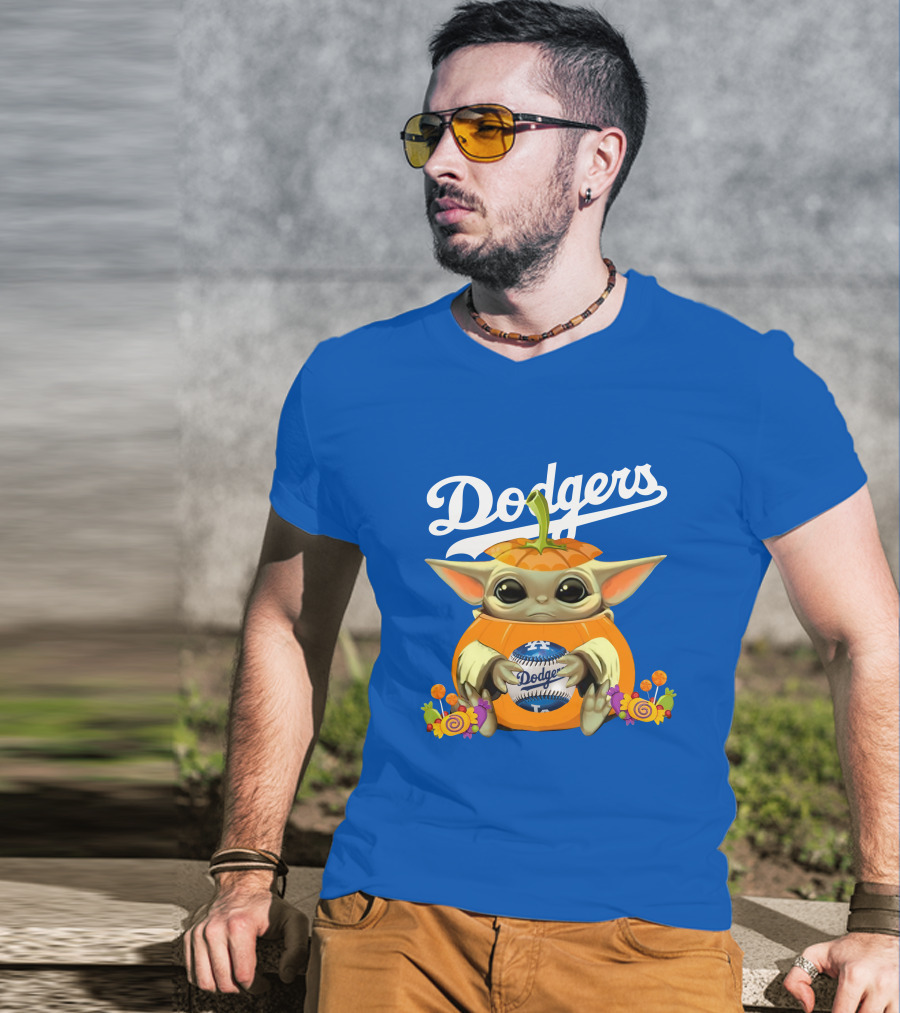 Dodgers Baby Yoda Pumpkin Halloween T-Shirt