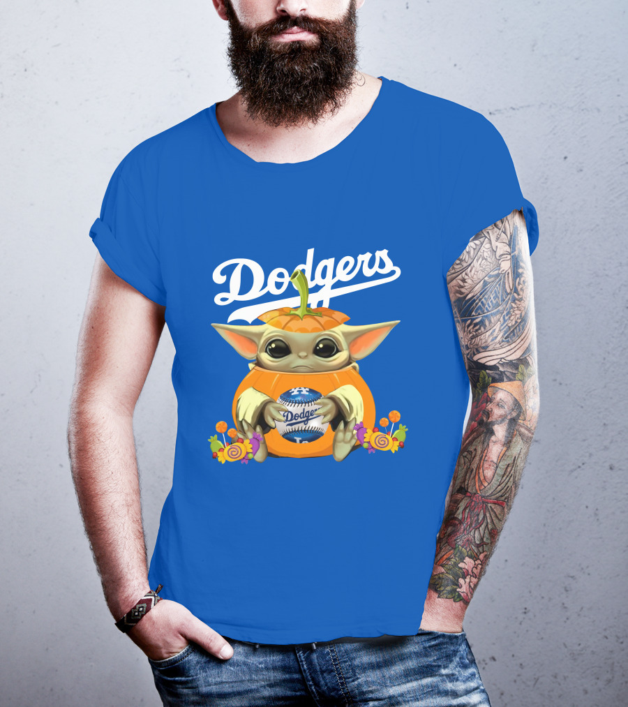 Dodgers Baby Yoda Pumpkin Halloween T-Shirt