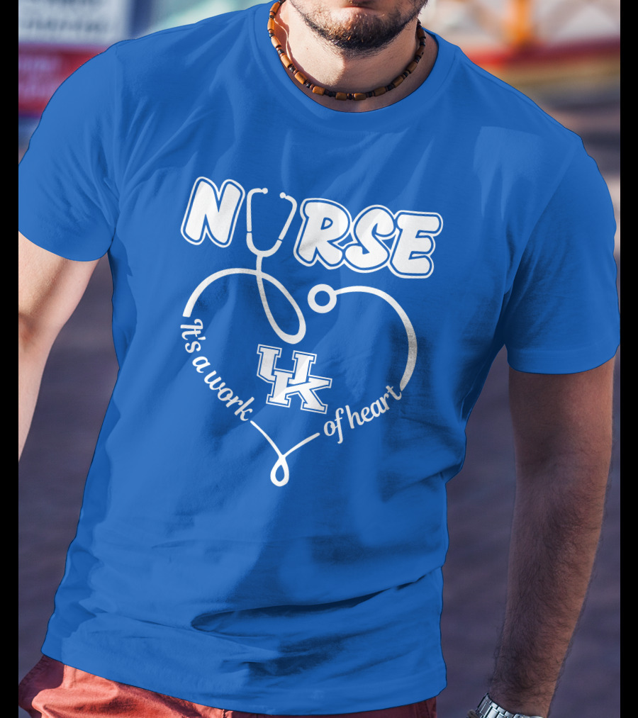 Nurse It's A Work Of Heart Uk Stethoscope T-Shirt