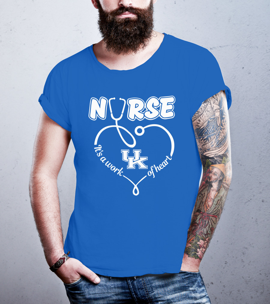 Nurse It's A Work Of Heart Uk Stethoscope T-Shirt