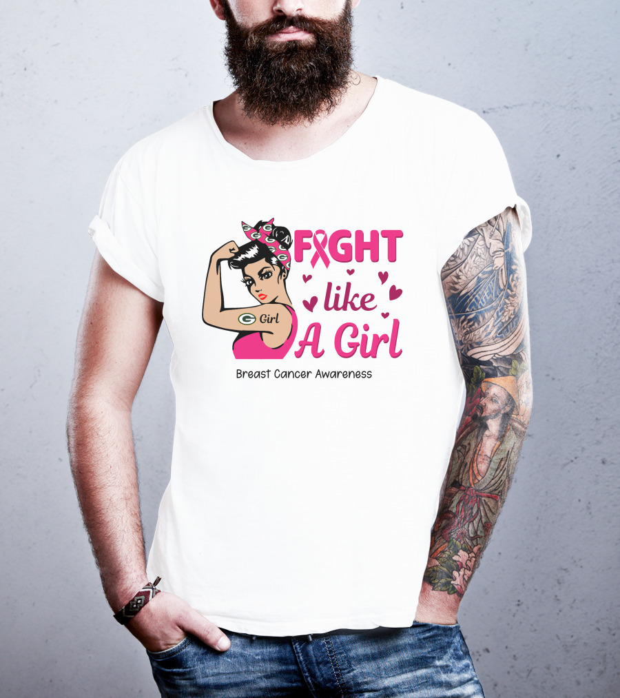 Fight Like A Girl Breast Cancer Awareness Green Bay Packers T-Shirt