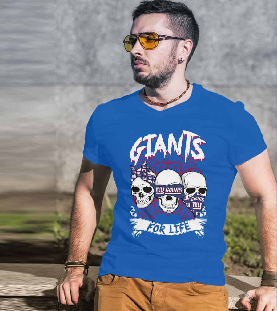 Giants Ny Giants Skulls For Life T-Shirt